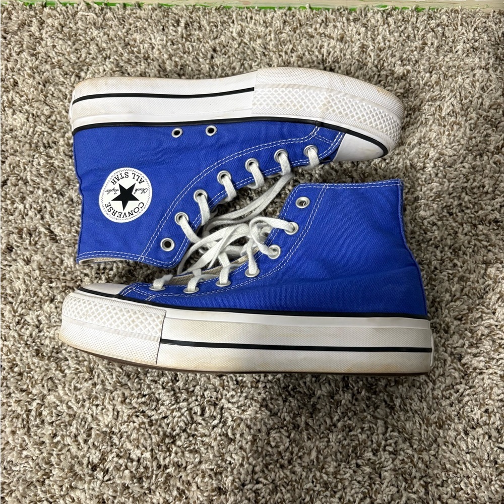 Converse Royal Blue High-Tops with White Accents
